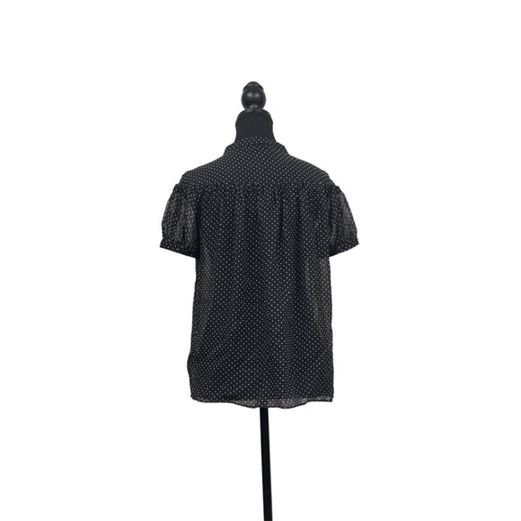 Club Monaco Polka Dot Silk Blouse – Timeless 90s Elegance - Picture 5 of 7